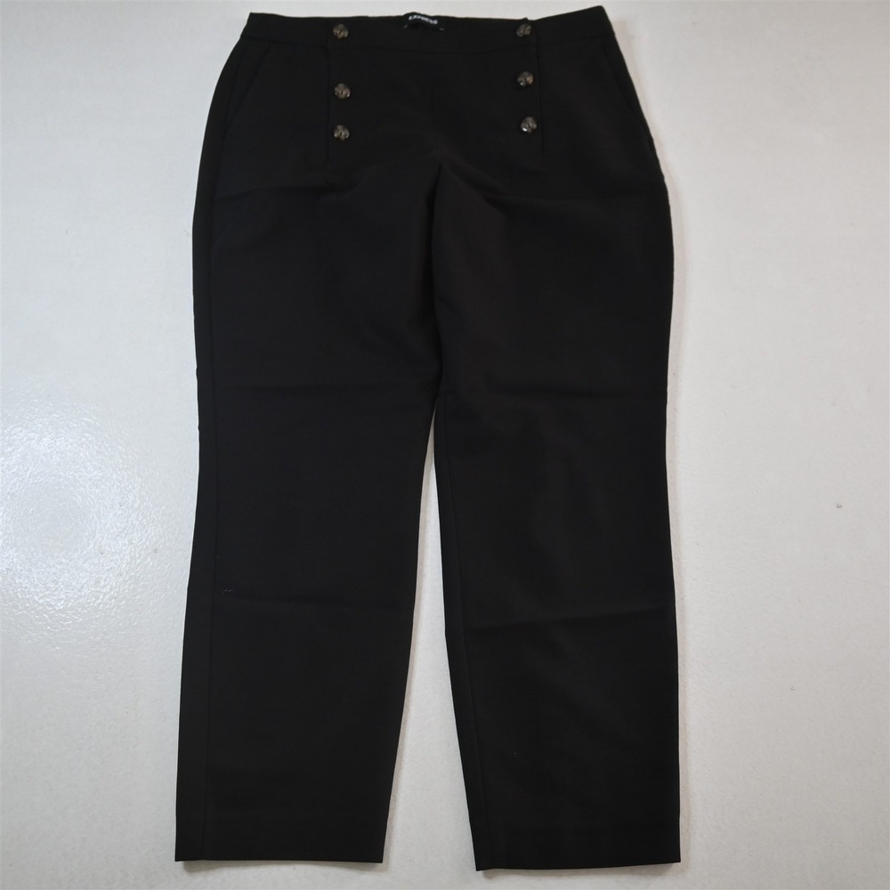 Express 12 Black High Rise Ankle Cropped Sailor Dress Womens Pants‎